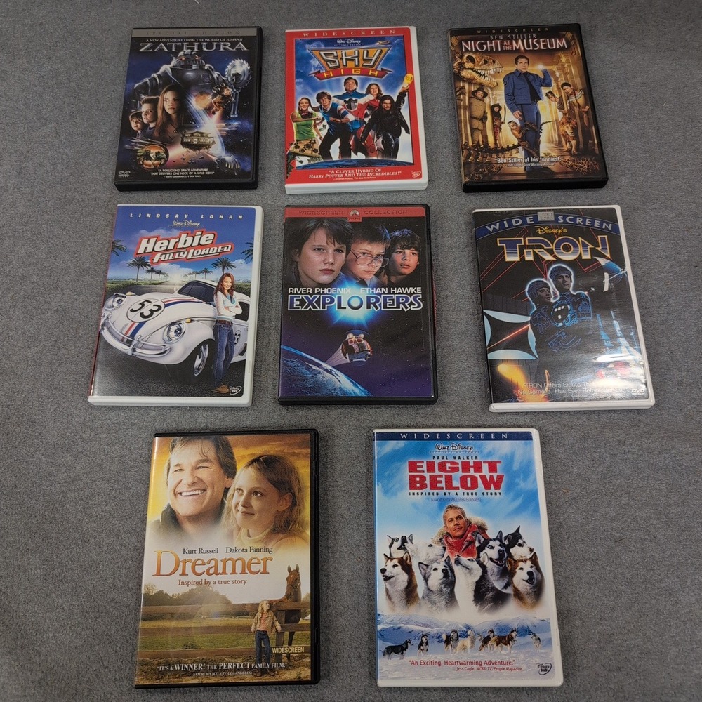 Lot of 8 Older Children DVDs Disney Tron Sky High Night at the Museum & More - Picture 1 of 1